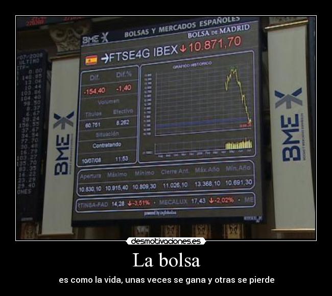 La bolsa - es como la vida, unas veces se gana y otras se pierde