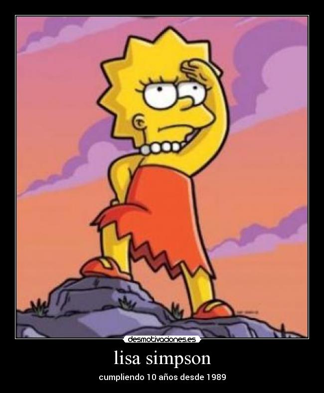 lisa simpson - cumpliendo 10 años desde 1989