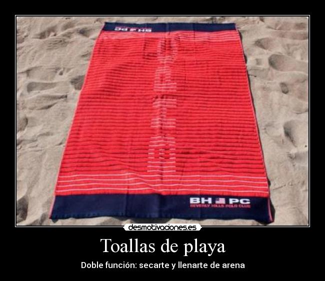 Toallas de playa - Doble función: secarte y llenarte de arena