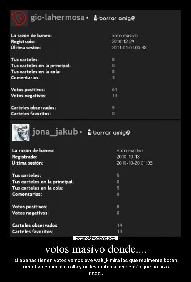 votos masivo donde.... - 