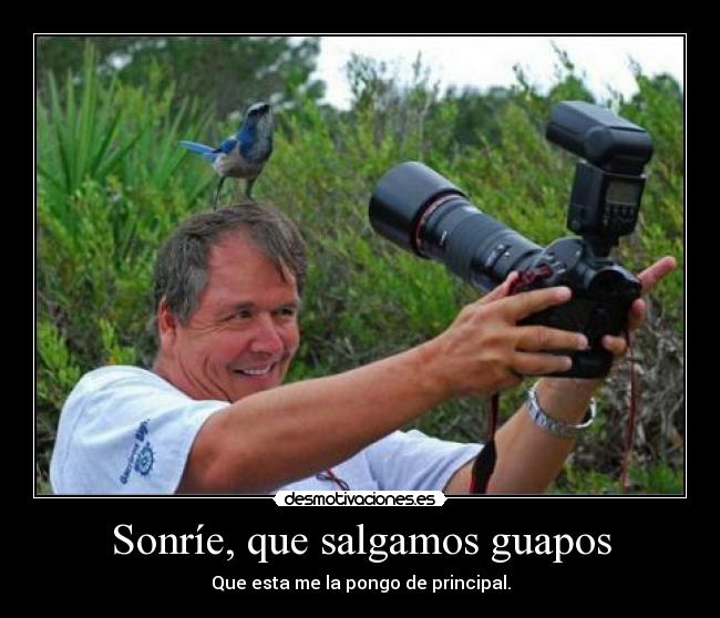 Sonríe, que salgamos guapos - Que esta me la pongo de principal.