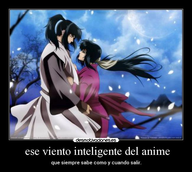 carteles anime viento inteligente anime desmotivaciones