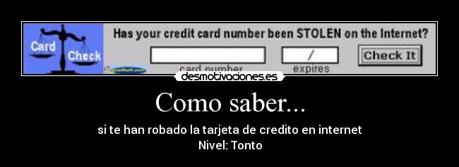 Como saber... -