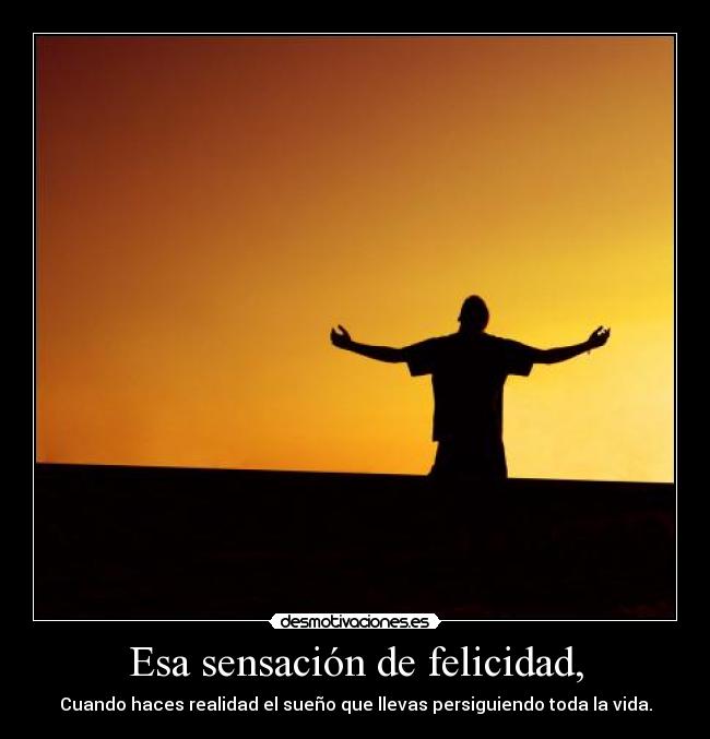 Esa sensación de felicidad, -