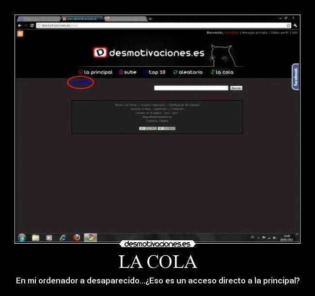 LA COLA - En mi ordenador a desaparecido...¿Eso es un acceso directo a la principal?
