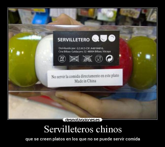 Servilleteros chinos - que se creen platos en los que no se puede servir comida