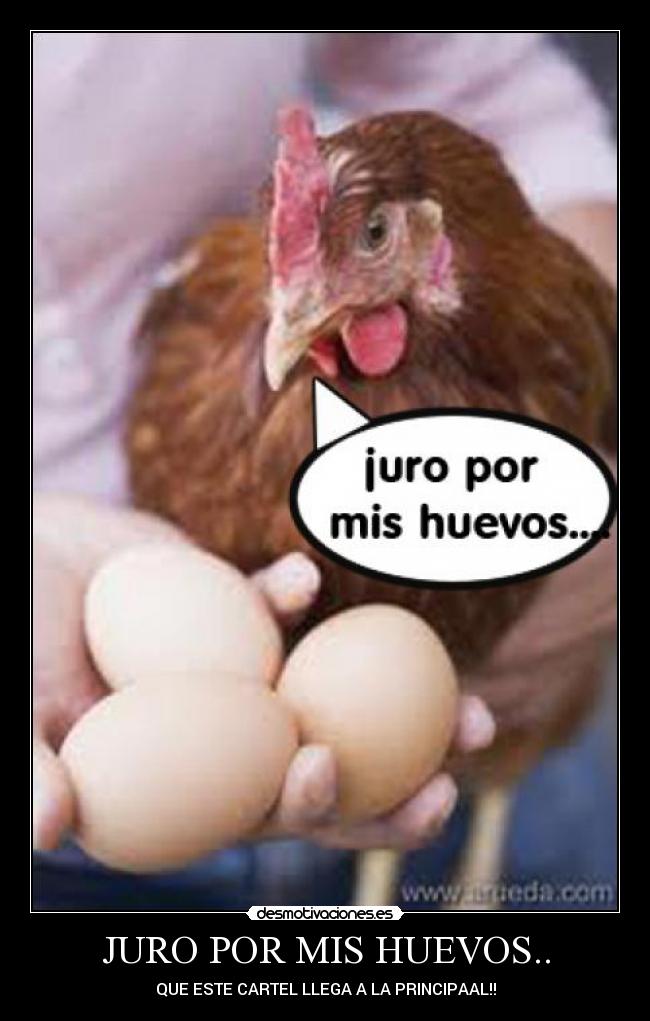 JURO POR MIS HUEVOS.. - QUE ESTE CARTEL LLEGA A LA PRINCIPAAL!!
