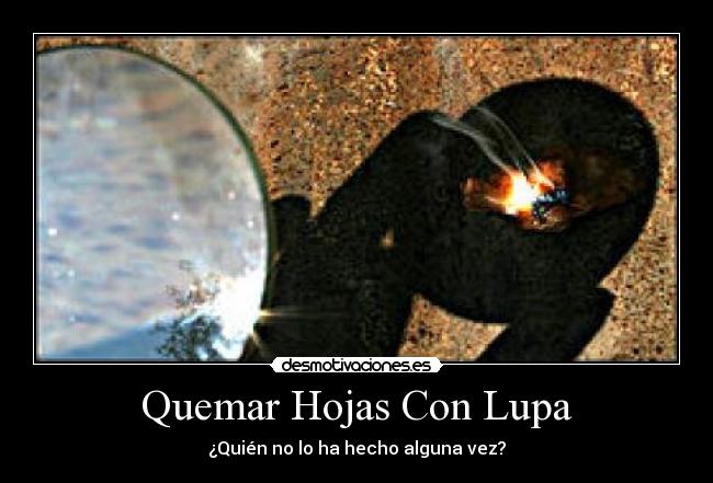 Quemar Hojas Con Lupa - ¿Quién no lo ha hecho alguna vez?