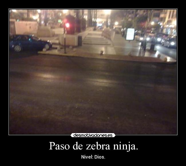 Paso de zebra ninja. - 