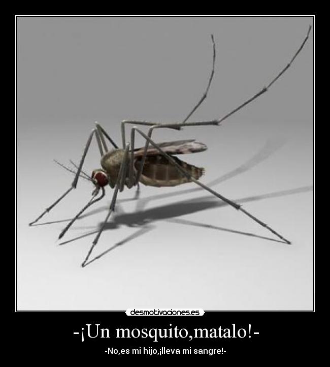 -¡Un mosquito,matalo!- - -No,es mi hijo,¡lleva mi sangre!-