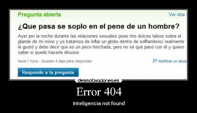 Error 404 - Inteligencia not found