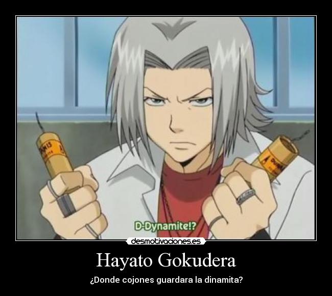 Hayato Gokudera - ¿Donde cojones guardara la dinamita?