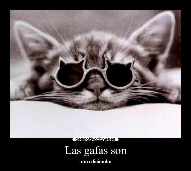 Las gafas son - para disimular