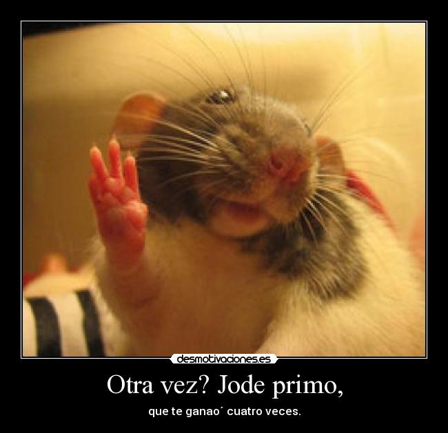 Otra vez? Jode primo, - que te ganao´ cuatro veces.