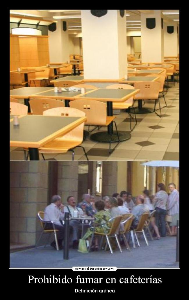 Prohibido fumar en cafeterías -