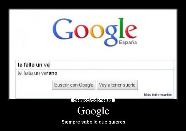 Google - Siempre sabe lo que quieres