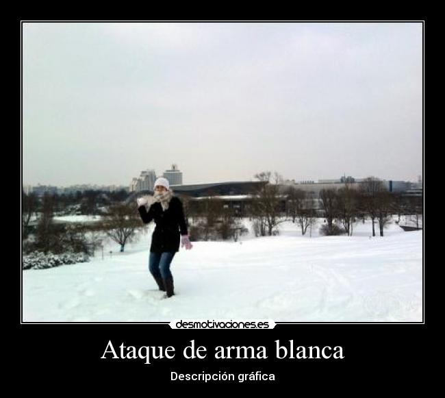 carteles descripcion grafica bola nieve arma blanca desmotivaciones