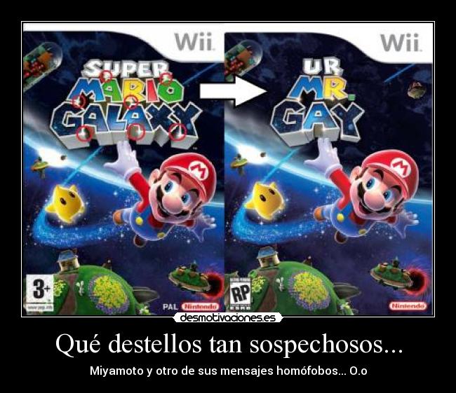 carteles gay mario galaxy desmotivaciones