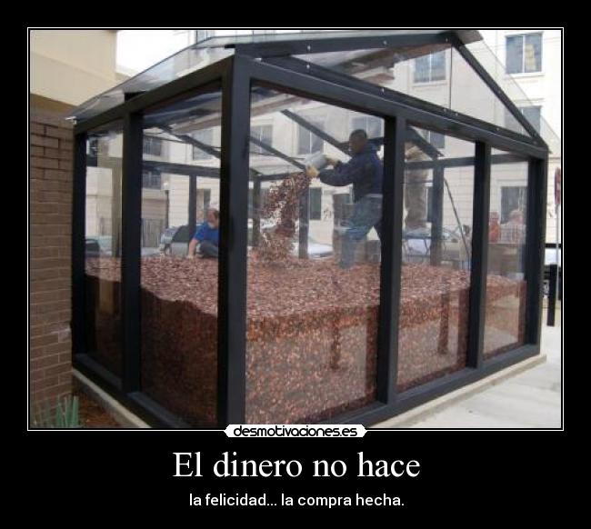 El dinero no hace - la felicidad... la compra hecha.
