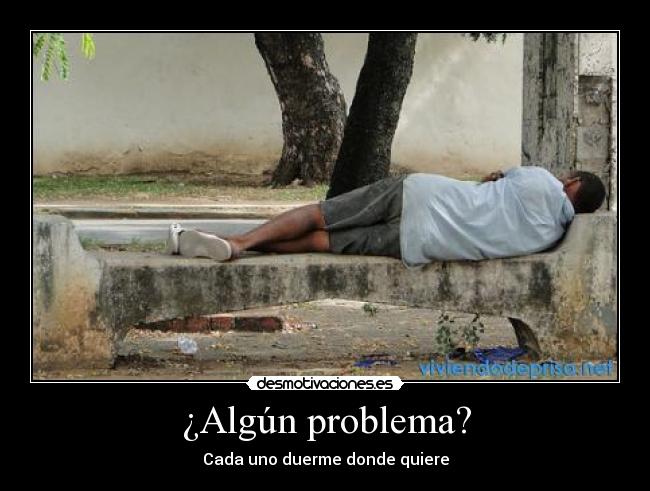 ¿Algún problema? - Cada uno duerme donde quiere