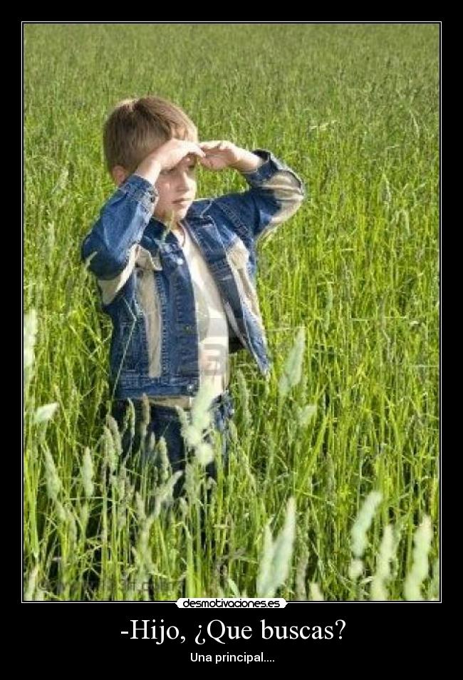 -Hijo, ¿Que buscas? -