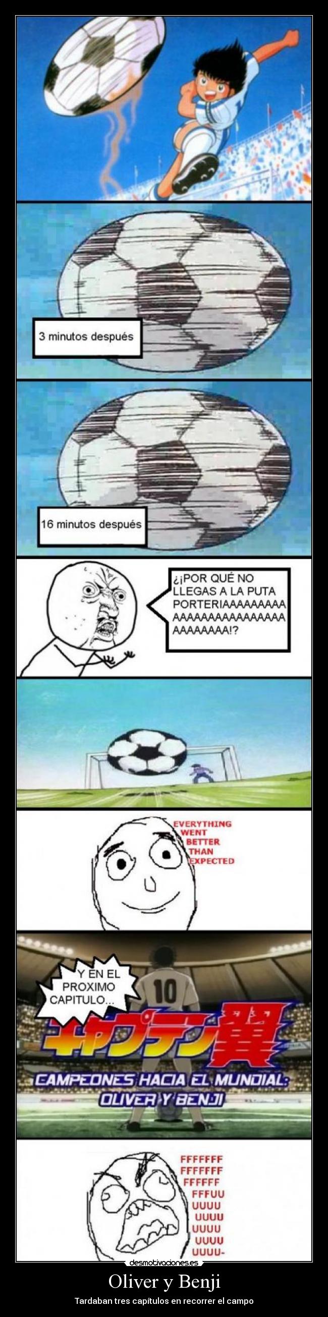 Oliver y Benji - Tardaban tres capítulos en recorrer el campo