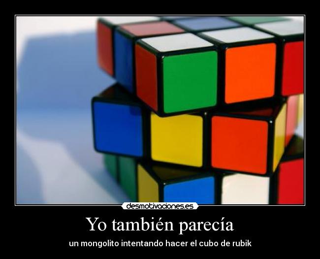 Yo también parecía - un mongolito intentando hacer el cubo de rubik