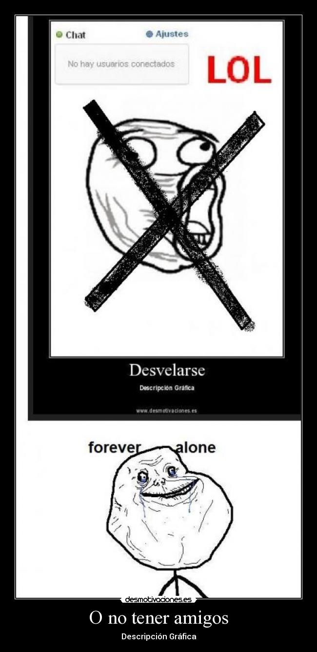 O no tener amigos - Descripción Gráfica