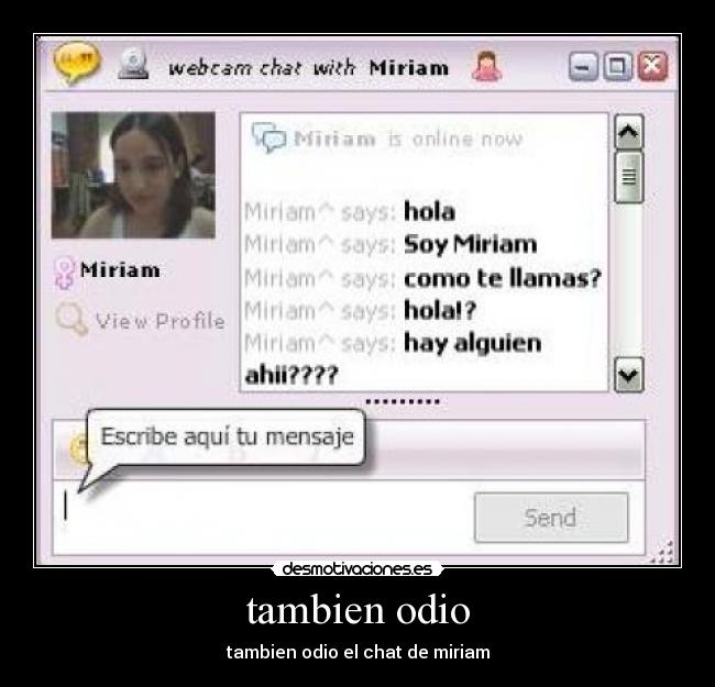 tambien odio - tambien odio el chat de miriam