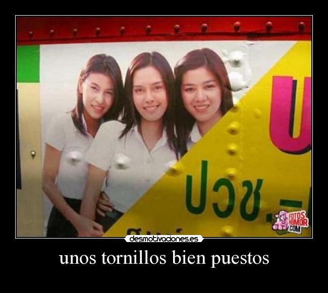 unos tornillos bien puestos -