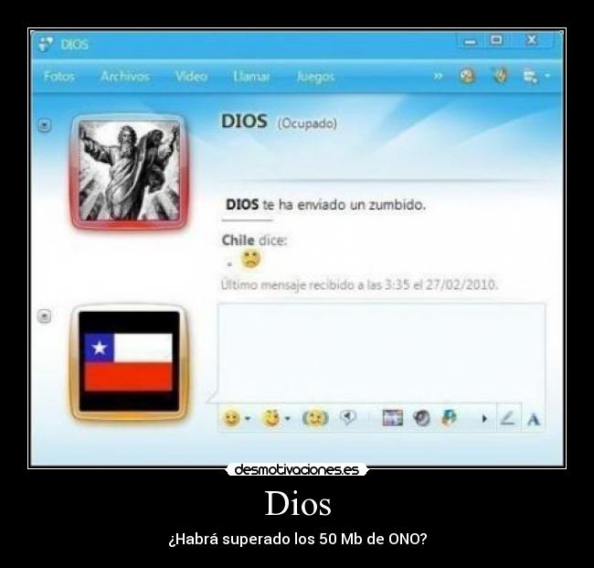 Dios - ¿Habrá superado los 50 Mb de ONO?