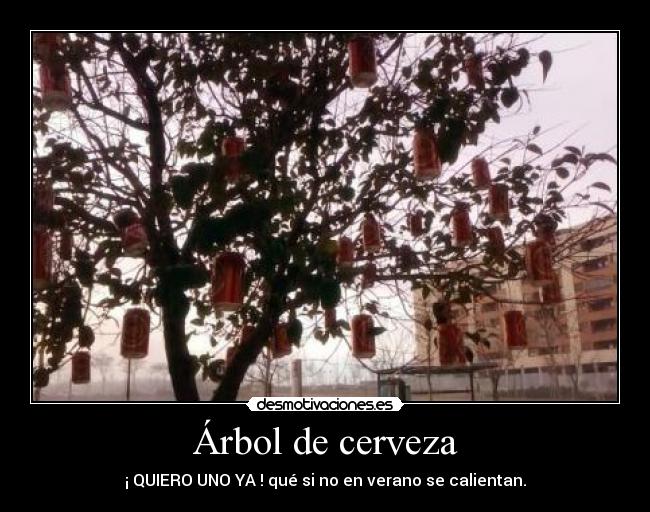 Árbol de cerveza - ¡ QUIERO UNO YA ! qué si no en verano se calientan.