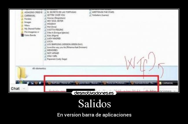Salidos - En version barra de aplicaciones