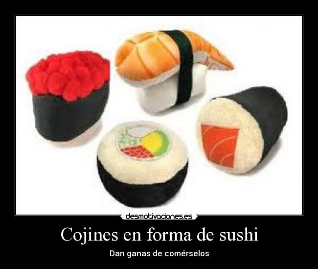 Cojines en forma de sushi -