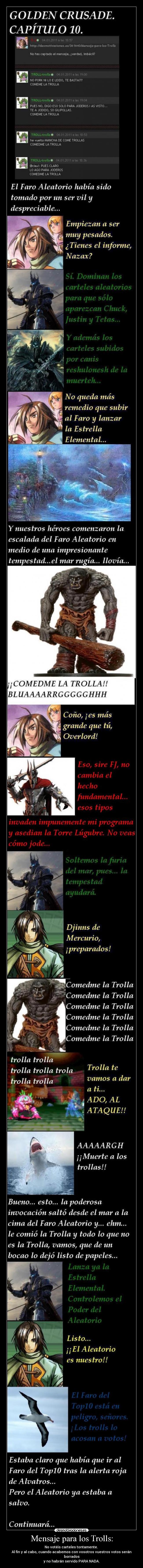 carteles golden crusade nazax ado97 alvatros sarlond desmotivaciones