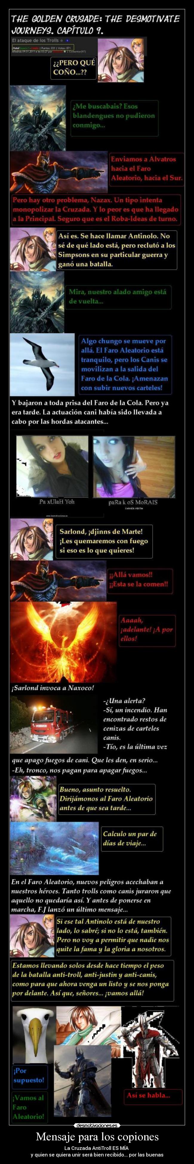 Mensaje para los copiones -