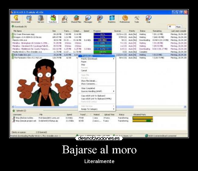 carteles bajarse moro apu literalmente los simpsons dibujitos antena3 tetas justin chuck serie neo gaga desmotivaciones