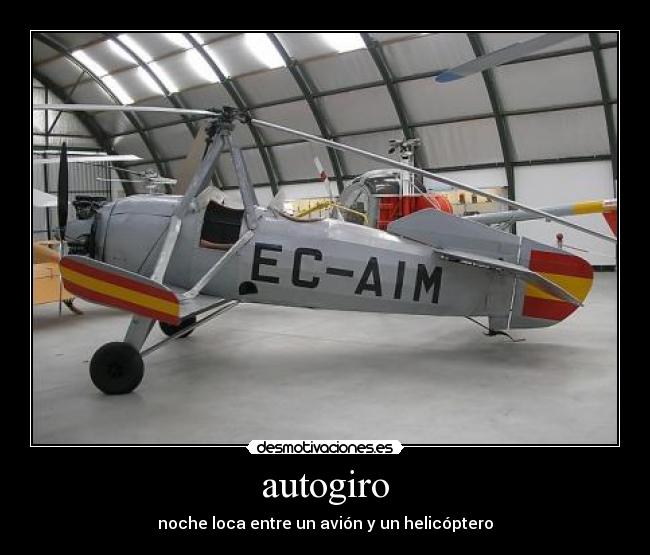 autogiro - noche loca entre un avión y un helicóptero