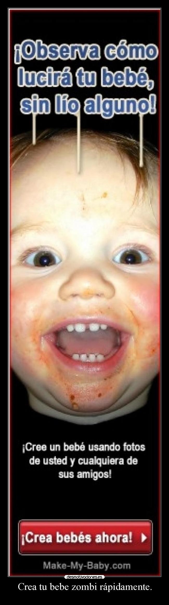 Crea tu bebe zombi rápidamente. -
