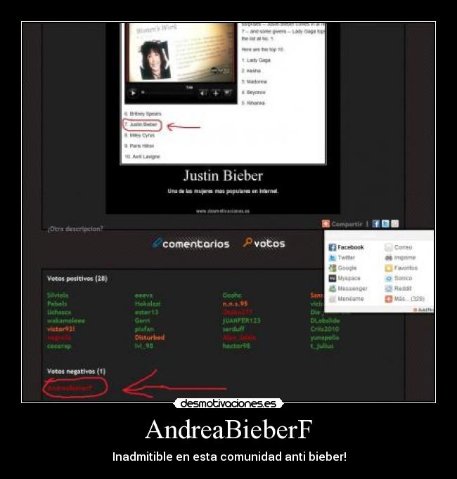 AndreaBieberF - Inadmitible en esta comunidad anti bieber!