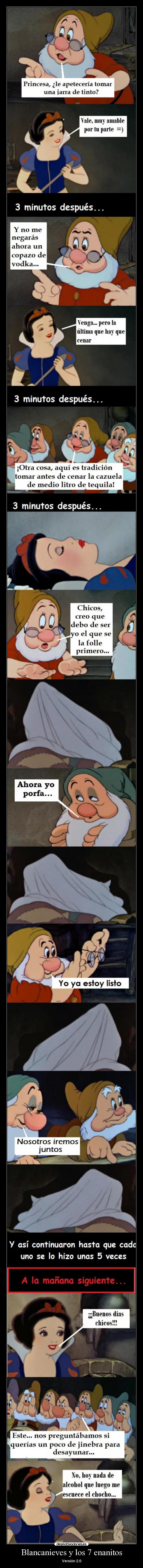carteles blancanieves los siete enanitos version disney alcohol sexo tetas chocho chiste desayunar desmotivaciones