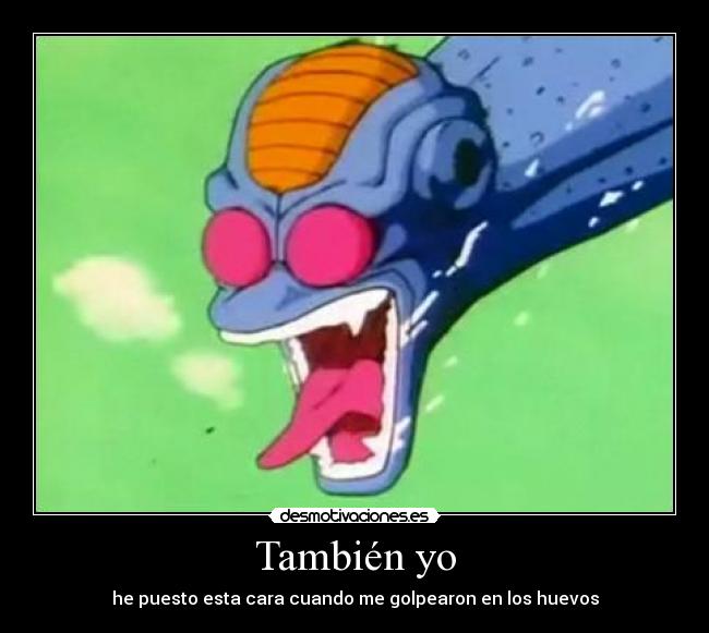 También yo - he puesto esta cara cuando me golpearon en los huevos