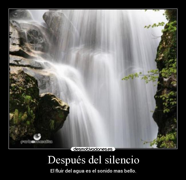 Después del silencio - El fluir del agua es el sonido mas bello.