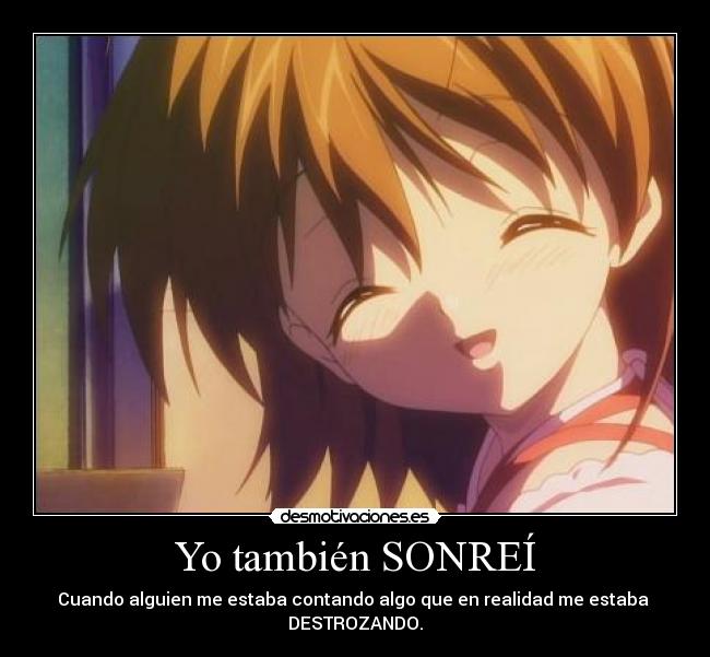 carteles sonreir nagisa clannad destrozar desmotivaciones