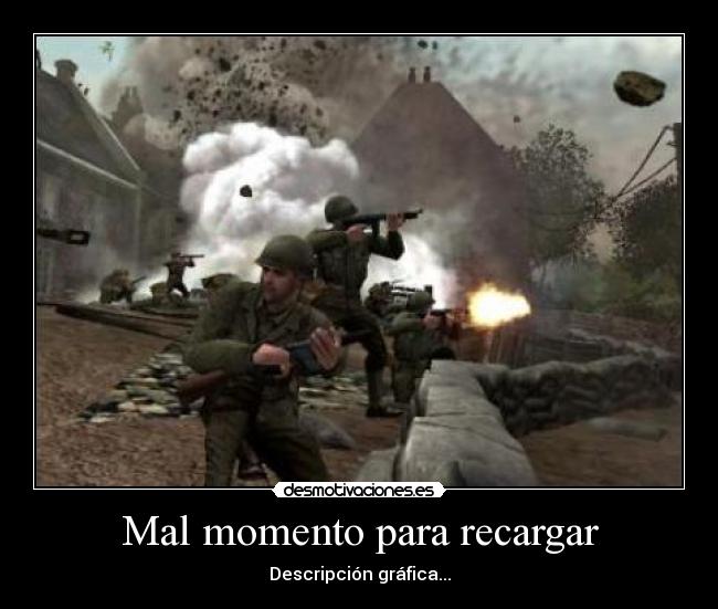 Mal momento para recargar - Descripción gráfica...
