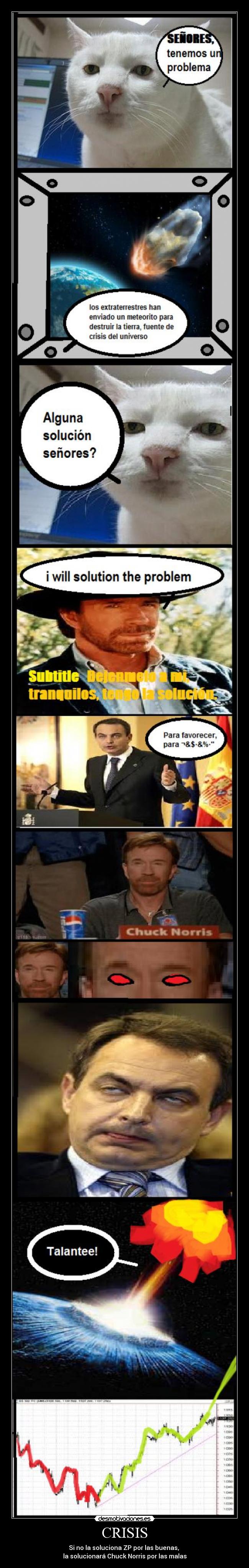 CRISIS - Si no la soluciona ZP por las buenas, 
la solucionará Chuck Norris por las malas