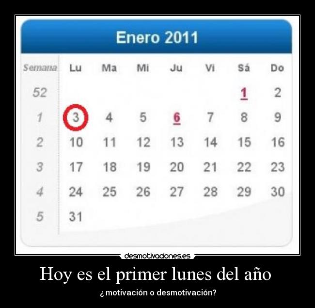 Hoy es el primer lunes del año - ¿ motivación o desmotivación?
