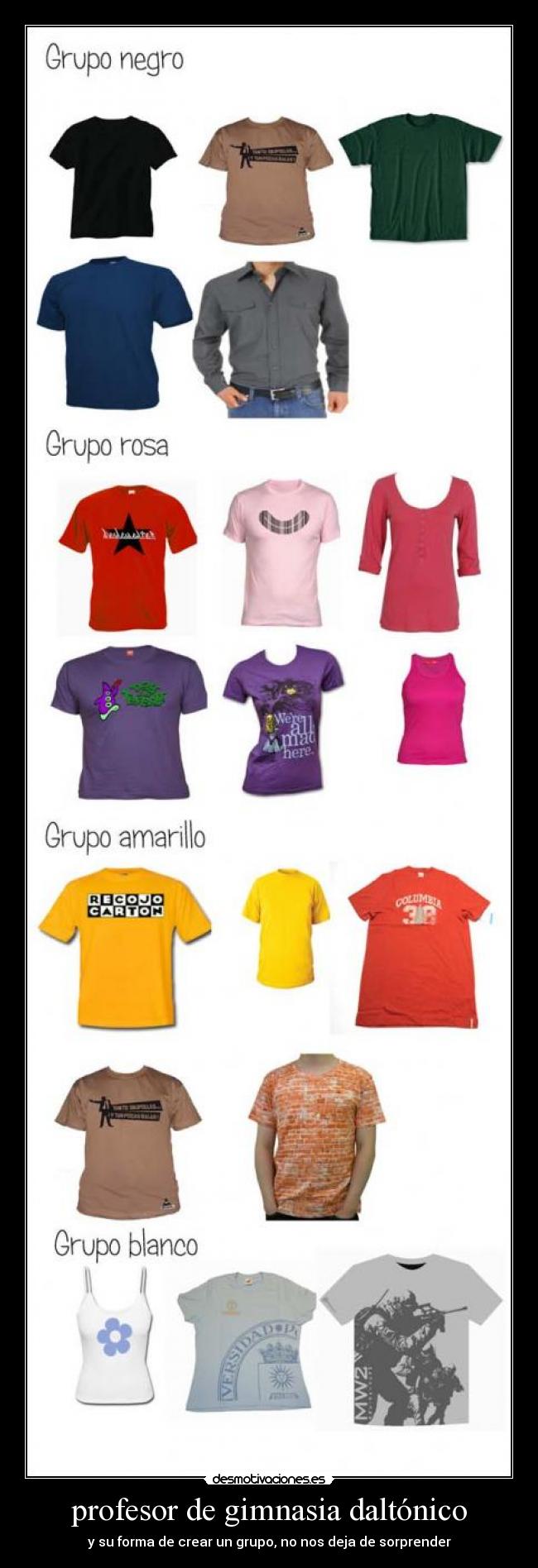 profesor de gimnasia daltónico - 