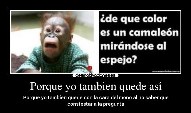 Porque yo tambien quede así - 