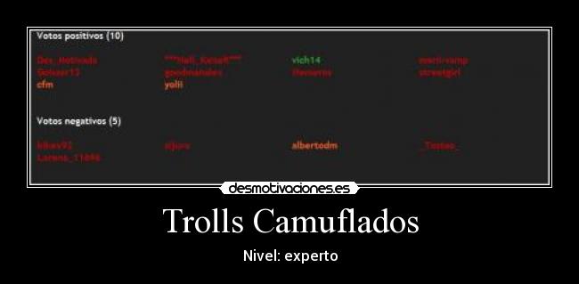 Trolls Camuflados - Nivel: experto